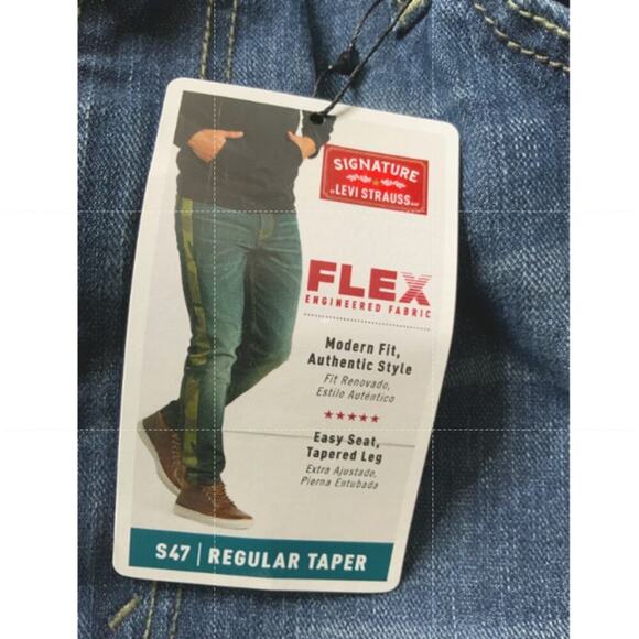 Levi Strauss Signature Flex Jeans 38x30 Blue S47 Regular Taper Modern Fit NWT - Picture 14 of 14
